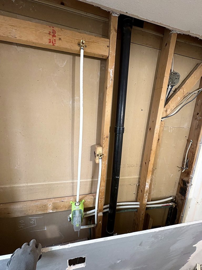 New PEX plumbing installation Vancouver bathroom renovation