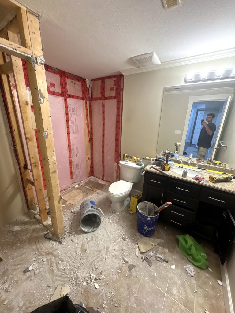 New framing for Langley bathroom renovation