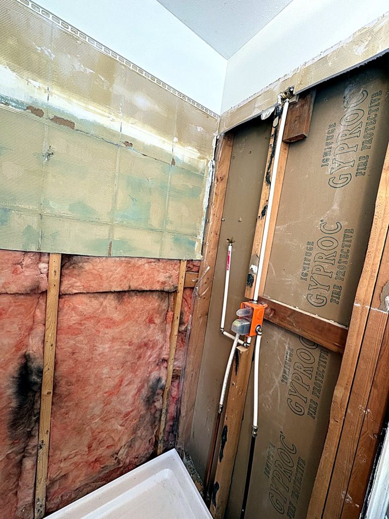 Plumbing rough-in for Surrey bathroom renovation