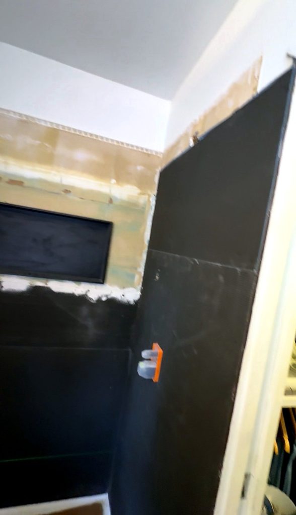 Waterproofing membrane applied in Surrey shower remodel