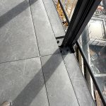 Finished tiled balcony overlooking Burnaby skyline