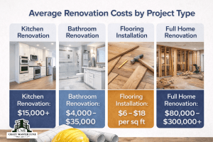 Average home renovation cost by project type in Vancouver