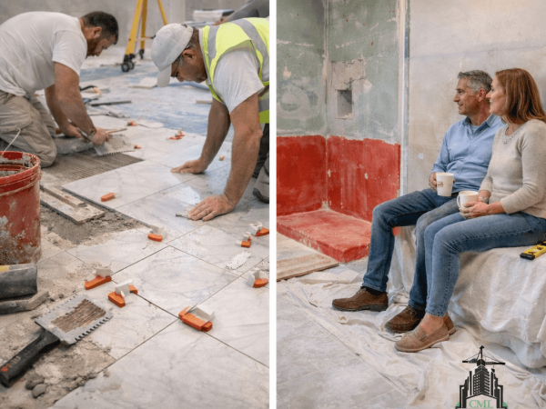 bathroom renovation active work versus waiting time during renovation timeline in Vancouver